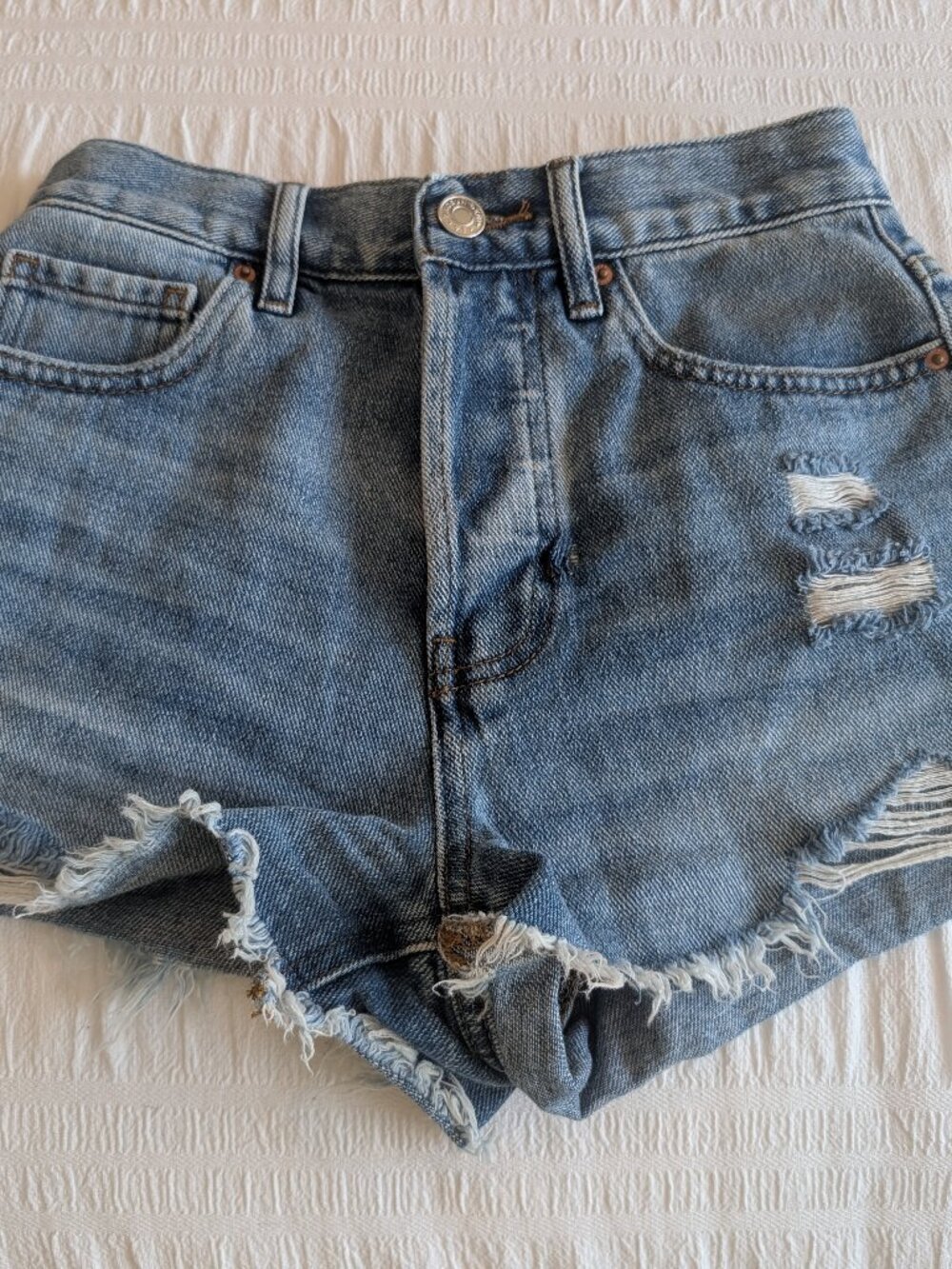 PacSun Vintage High Rise Denim Shorts Women's sz 23 Raw Hem Cutoff
